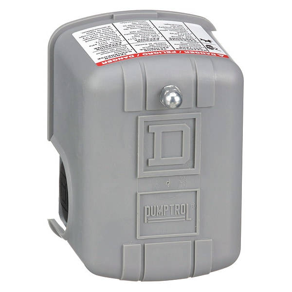 Interruptor de presión Telemecanique Sensors, (1) Puerto, 1/4 de pulgada NPT macho, DPST, 40 a 100 psi, Acción estándar - 9013FHG9J27