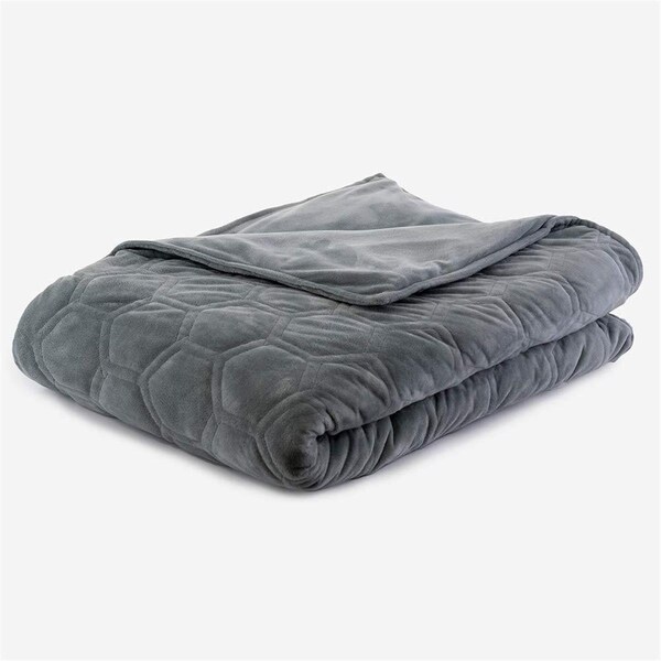 Density Comfort 60 x 80 in. Honeycomb Minky Quilted Super Soft Duvet Cover - Gray - DC6080-HC-WS