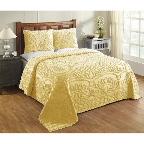 Convenience Concepts Trevor Cotton Bedspread, Yellow - Twin Size - HI1846114