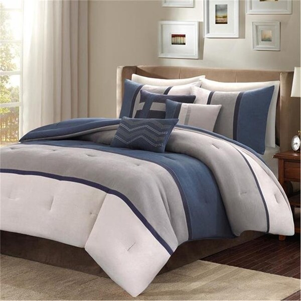 Madison Park Madison Park MP10-1316 Palisades 7 Piece Comforter Set; Black - Queen - MP10-1316