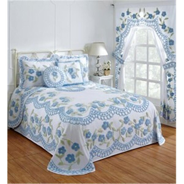 Convenience Concepts Bloomfield Cotton Bedspread, Blue - Twin Size - HI1851504