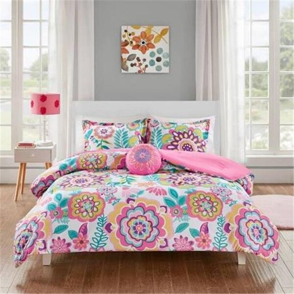 Mi Zone Mi Zone MZ10-0560 Twin & Twin Extra Large Size Floral Comforter Set; Pink - MZ10-0560