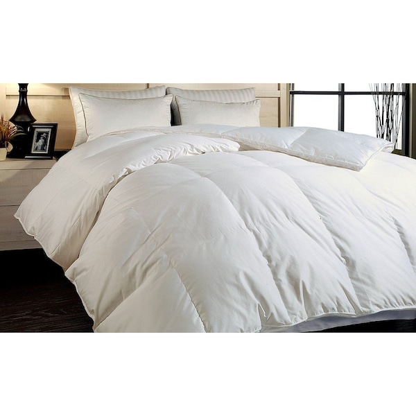 Hotel Grand Naples 700TC White Cotton Down Alternative Comforter, White, Queen - 122002