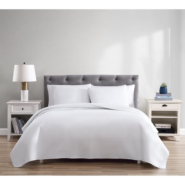 G3 Home Aspen Quilt Set, White - King Size - 3 Piece - 90019