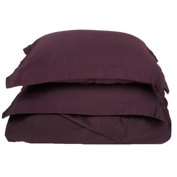 Impressions By Luxor Treasures 400 Thread Count Egyptian Cotton Twin Duvet Cover Set Solid Plum - 400TWDC SLPL