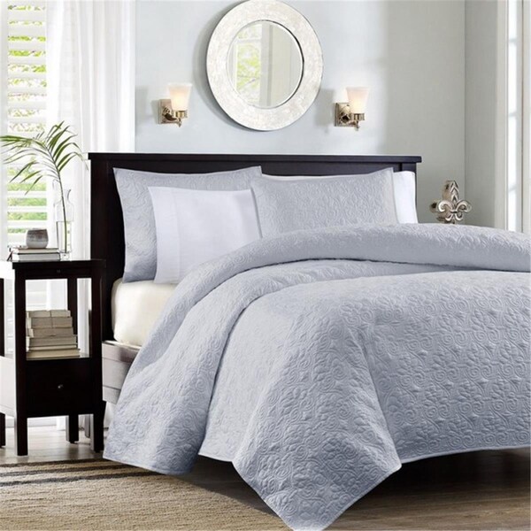 Madison Park Quebec Coverlet Mini Set - Grey, Twin and Twin XL - MP13-2581