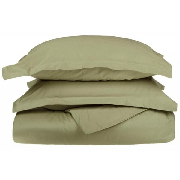Superior  Egyptian Cotton 1500 Thread Count Solid Duvet Cover Set  Full/Queen-Sage - 1500FQDC SLSG