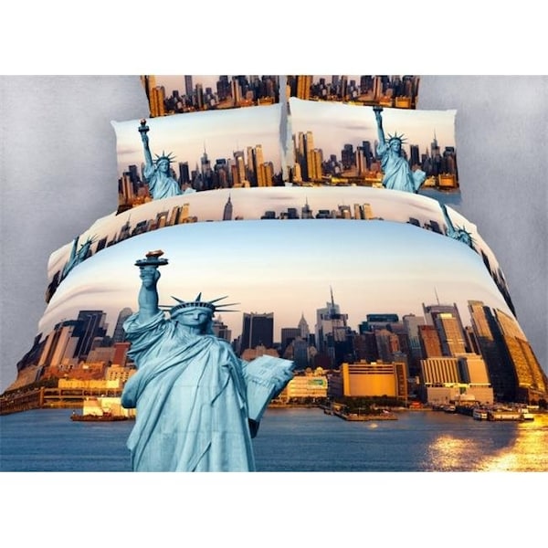 Dolce Mela Dolce Mela DM492Q NYC City Themed Queen Size Bedding Duvet Cover Set - DM492Q