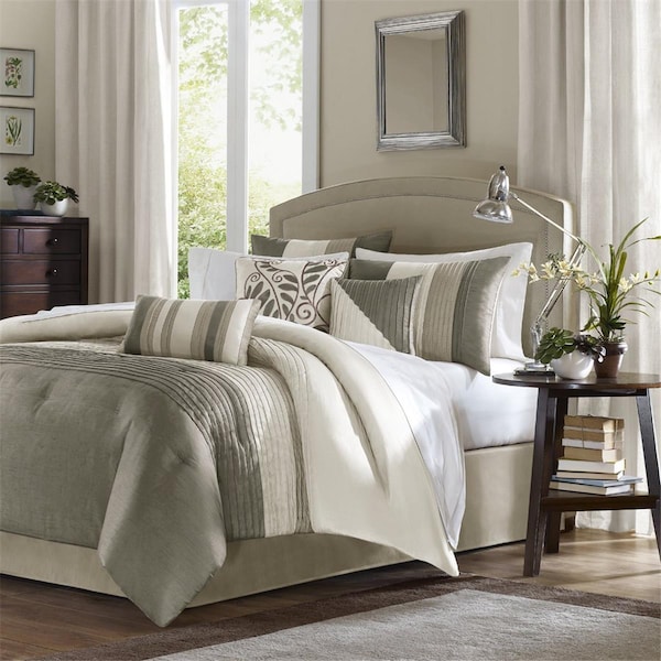 Madison Park 7 Pieces Comforter Set, King - Natural, 7PK - MP10-122