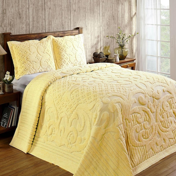 Convenience Concepts Ashton Collection 100% Cotton Queen Bedspread Set in Yellow - HI3686098