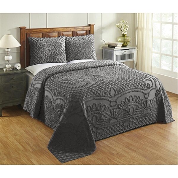 Better Trends Trevor Collection 100% Cotton King Bedspread Set in Gray - BSTRKIGRY