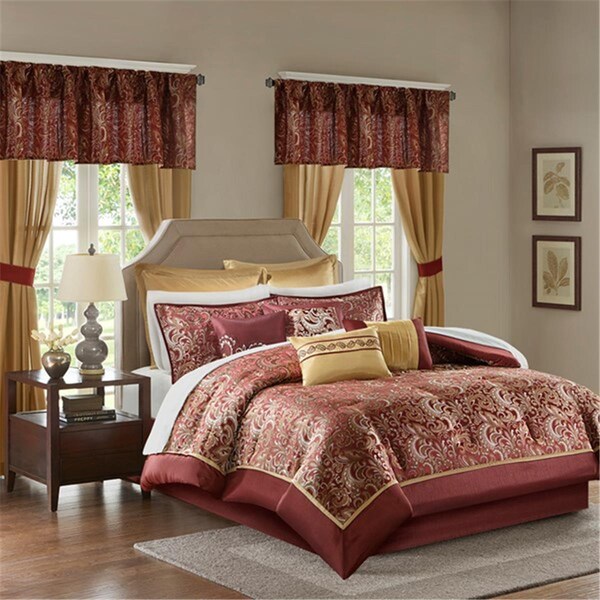 Madison Park Brystol 24 Piece Room in a Bag - Red, Queen Size, 24PK - MPE10-633