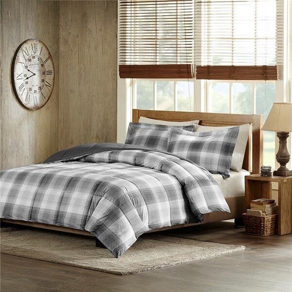 Woolrich Woolrich WR10-1512 Woodsman Softspun Down Alternative Comforter Mini Set - Grey; Full And Queen - WR10-1512