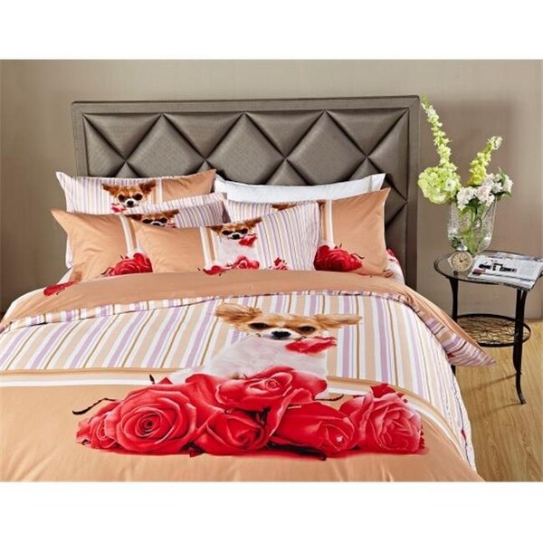 Dolce Mela Dolce Mela DM487T Dorm Room Bedding Extra Long Twin Cute Dog Print Duvet Cover Set - DM487T