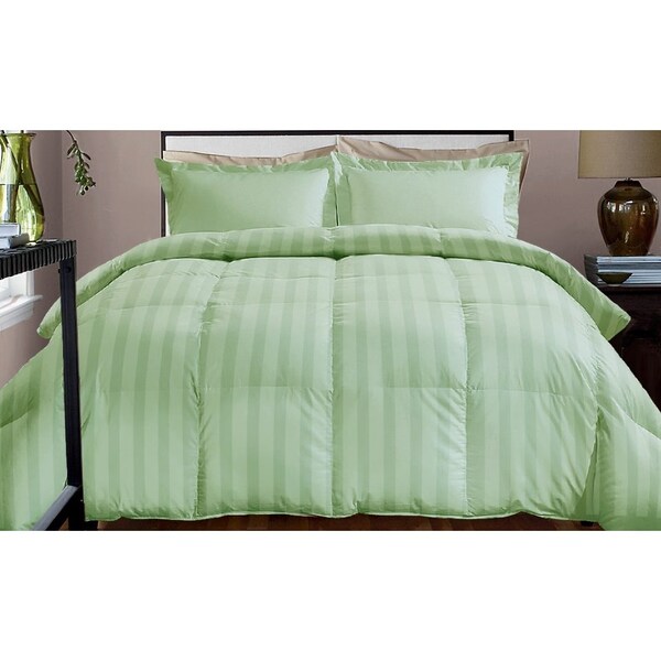 Club Le Med 800 TC Stripe Down Alternative Comforter, Sage, Twin - 123631