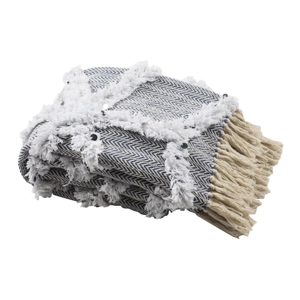 Safavieh 50 x 60 x 2 in. Lachlan Fringe Throw, Grey - THR901A-5060