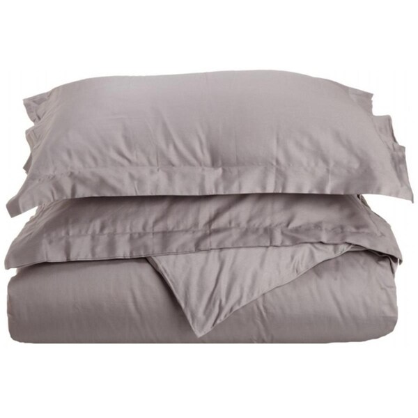 Impressions By Luxor Treasures 400 Thread Count Egyptian Cotton King/ California King Duvet Cover Set Solid Grey - 400KCDC SLGR