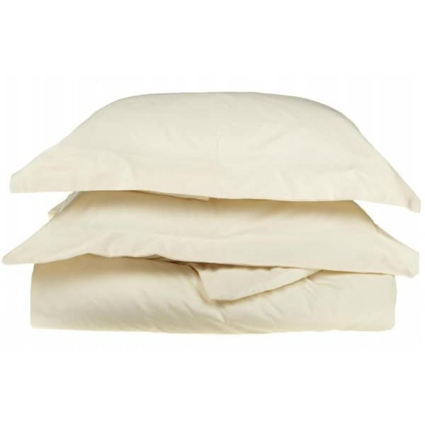 Superior  Egyptian Cotton 1000 Thread Count Solid Duvet Cover Set  King/California King-Ivory - 1000KCDC SLIV