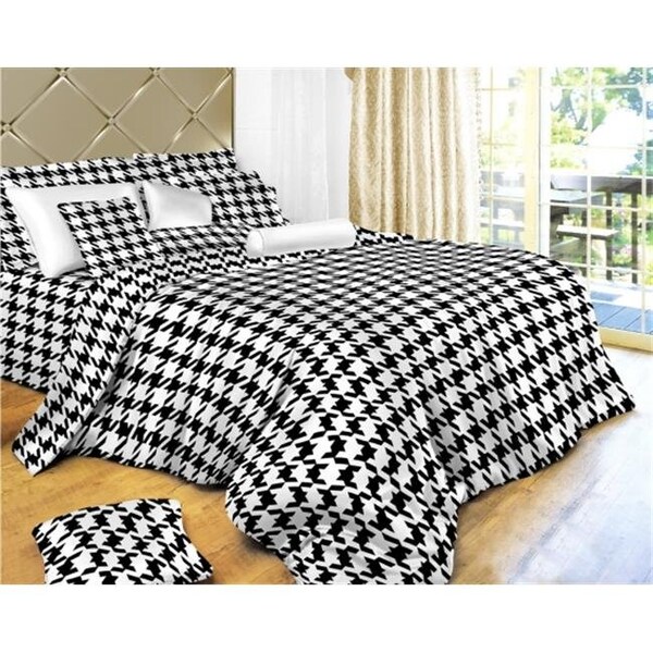 Dolce Mela Dolce Mela DM498T Houndstooth Check Luxury 6 Piece Duvet Cover Set; Twin - DM498T