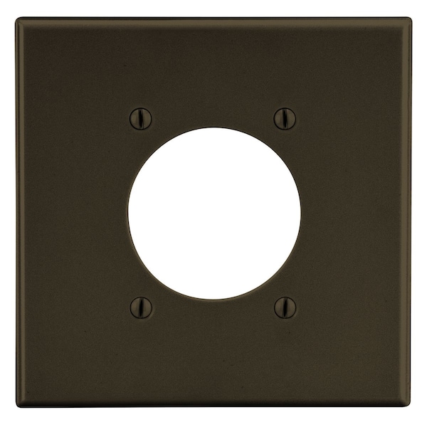Hubbell Wiring Device-Kellems Wallplate, Mid-Size 2-Gang, 2.15" Opening, Brown - PJ703