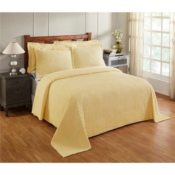 Better Trends Better Trends BSASPKIYE Jullian Cotton Tufted Unique Luxurious Bedspread; Yellow - King Size - BSASPKIYE