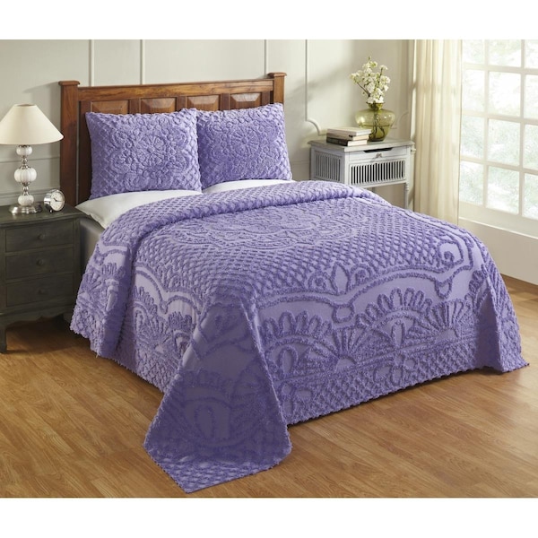 Convenience Concepts Trevor Floral Bedspread, Lavender - Twin Size - HI1867846