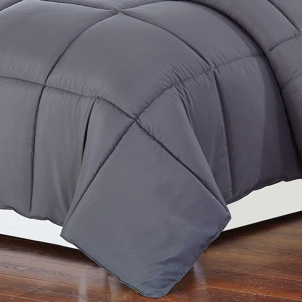 Gfancy Fixtures 104 x 88 in. Polyester Medium Warmth Down Comforter Duvet Insert California Eastern, Grey-King - GF2627160