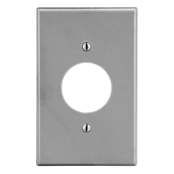 Hubbell Wiring Device-Kellems Wallplate, Mid-Size 1-Gang, 1.40" Opening, Gray - PJ7GY