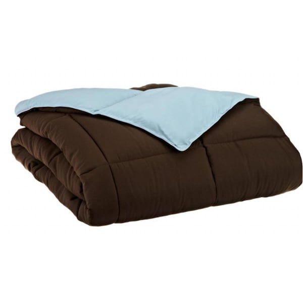 Grand Down All Season Down Alternative Reversible Comforter  Twin/Twin XL-Chocolate/Sky Blue - COMFORTER TXL REV-CS
