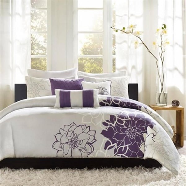 Madison Park Lola Duvet Cover Set, Purple - King - MP12-261