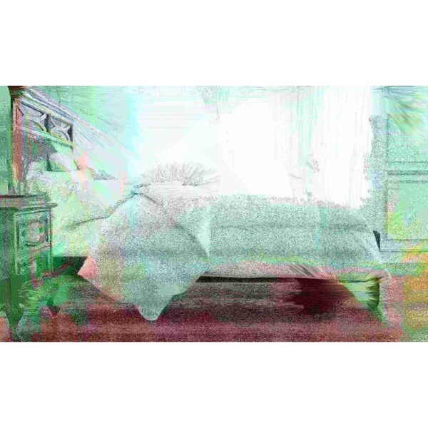 Royal Velvet 350 Thread Count 2cm Stripe Down Fiber Comforter, White, Twin - 012733