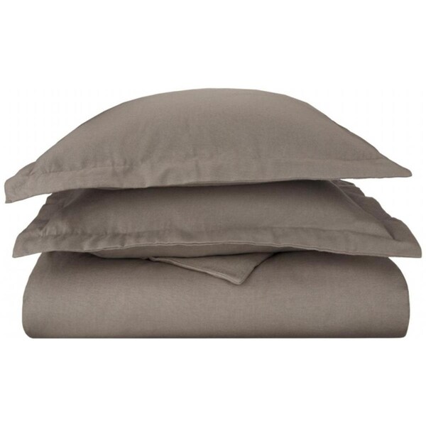 Superior  Impressions by Luxor Treasures FLAFQDC SLGR Cotton Flannel Full-Queen Duvet Cover Set Solid; Grey - FLAFQDC SLGR