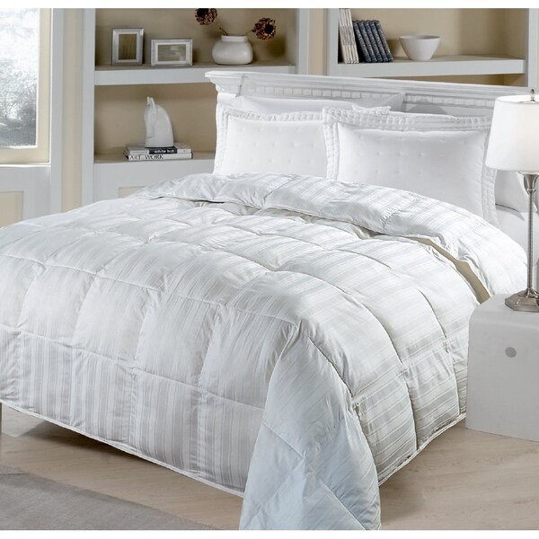 Blue Ridge Silver 300 Beauty Stripe Down Fiber Comforter, White, Full/Queen - 025515