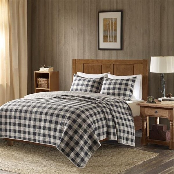 Woolrich Woolrich WR14-2022 Check Oversized Quilt Mini Set - Gray; King Size & Cal King Size - WR14-2022