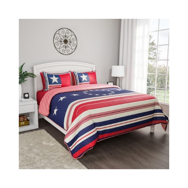 Hastings Home Hastings Home Patriotic Comforter Set, Twin XL - 185508MNM