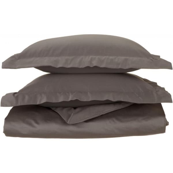 Impressions By Luxor Treasures Egyptian Cotton 1200 Thread Count Solid Duvet Cover Set Full/Queen-Charcoal - 1200FQDC SLCHR
