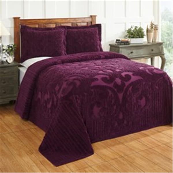 Better Trends Ashton Cotton Bedspread, Plum - Full & Double Size - BSASDOPL