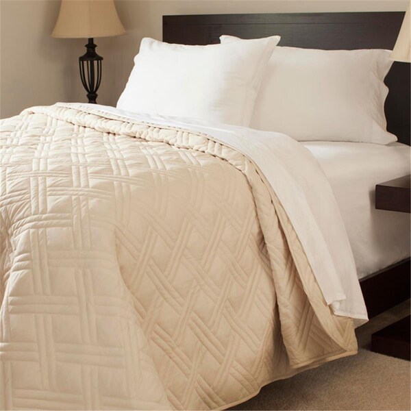 Bedford Homes Solid Color Bed Quilt - Twin Size - Ivory - 66A-25801