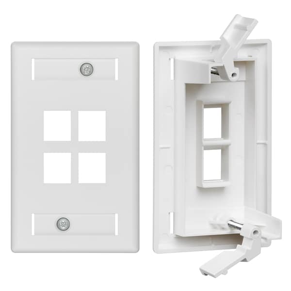 Leviton WALLPLATES WP 4 PORT SG ID TMPO WH - 42090-4WS