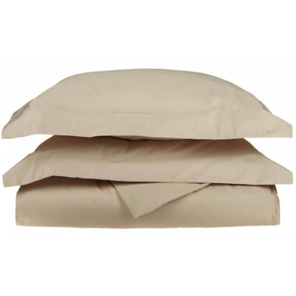 Impressions By Luxor Treasures Egyptian Cotton 650 Thread Count Solid Duvet Cover Set Full/Queen-Linen - 650FQDC SLLN