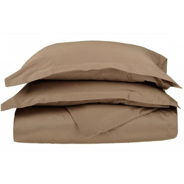 Impressions By Luxor Treasures Egyptian Cotton 650 Thread Count Solid Duvet Cover Set Full/Queen-Taupe - 650FQDC SLTP