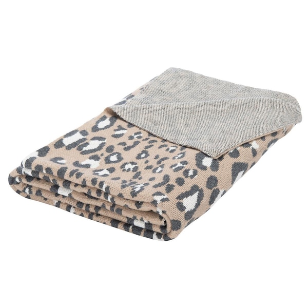 Safavieh 50 x 60 in. 100 Percent Cotton Gwynn Throw; Beige & Black - THR246A-5060