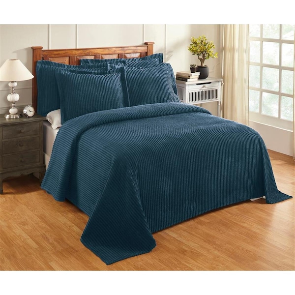 Convenience Concepts Cotton Tufted Unique Luxurious Bedspread, Teal - Twin Size - HI2635515