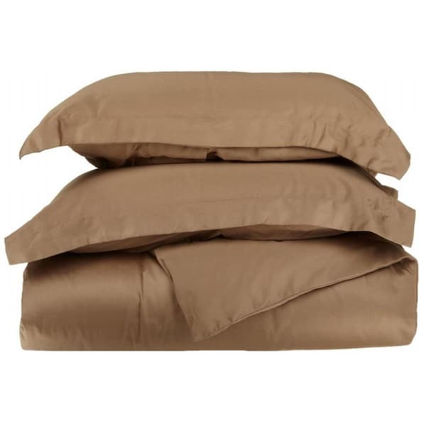 Impressions By Luxor Treasures 400 Thread Count Egyptian Cotton Twin Duvet Cover Set Solid Taupe - 400TWDC SLTP
