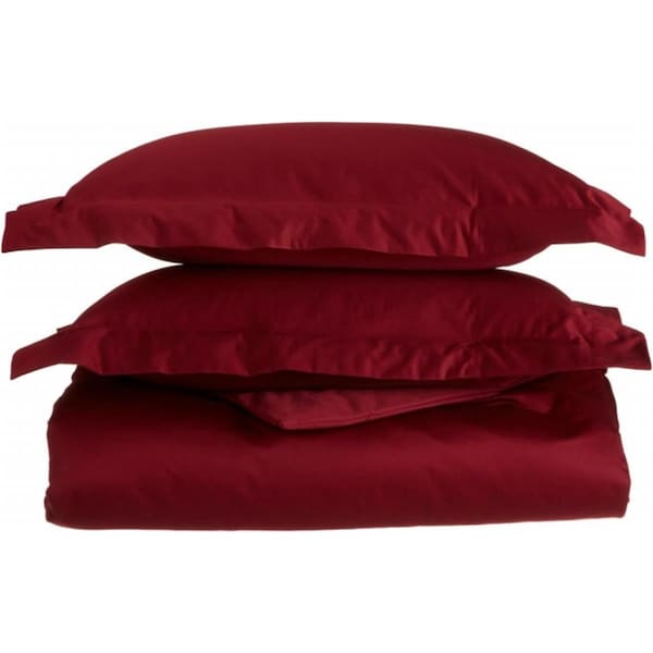 Impressions By Luxor Treasures Egyptian Cotton 1200 Thread Count Solid Duvet Cover Set King/California King-Burgundy - 1200KCDC SLBG