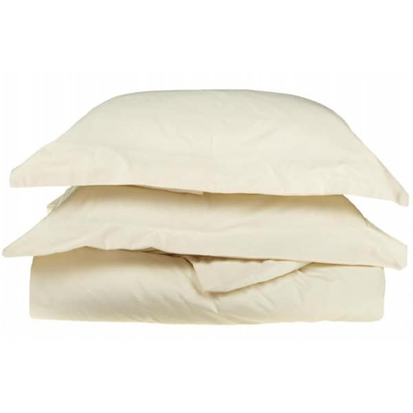 Impressions By Luxor Treasures Egyptian Cotton 650 Thread Count Solid Duvet Cover Set King/California King-Ivory - 650KCDC SLIV