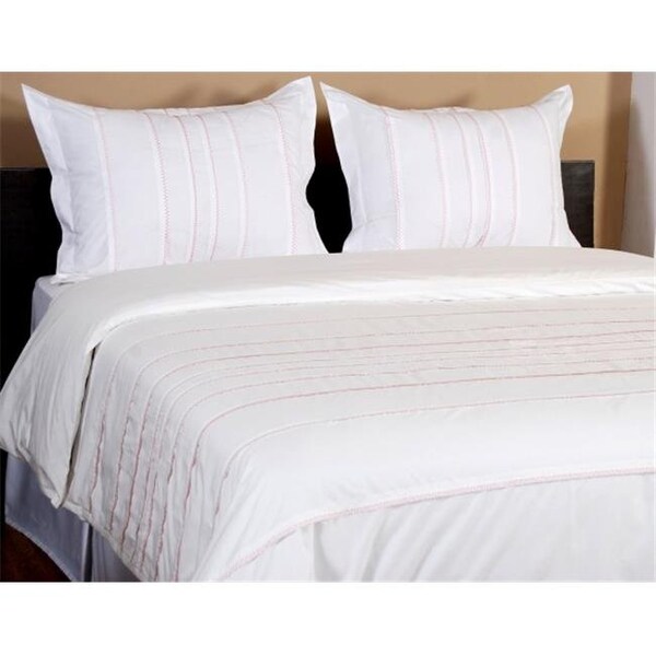 Textrade International Ltd Textrade CASPIANK Duvet Cover & Two Standard King King Sham; White - CASPIANK