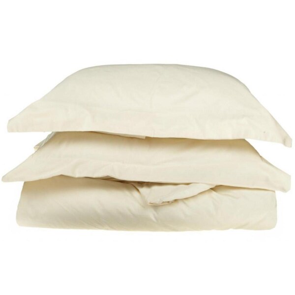 Impressions By Luxor Treasures Egyptian Cotton 1200 Thread Count Solid Duvet Cover Set Full/Queen-Ivory - 1200FQDC SLIV