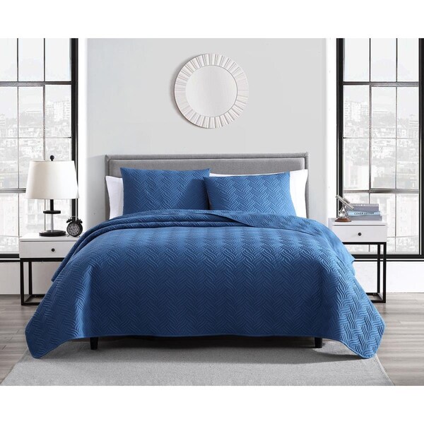 G3 Home Willow Quilt Set, Slate - King Size - 3 Piece - 90015