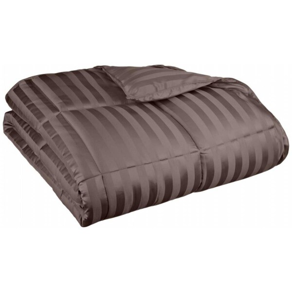 Grand Down All Season Wide Stripes Down Alternative Comforter  Full/Queen-Charcoal - COMFORTER F/Q ST-CL (1IN)